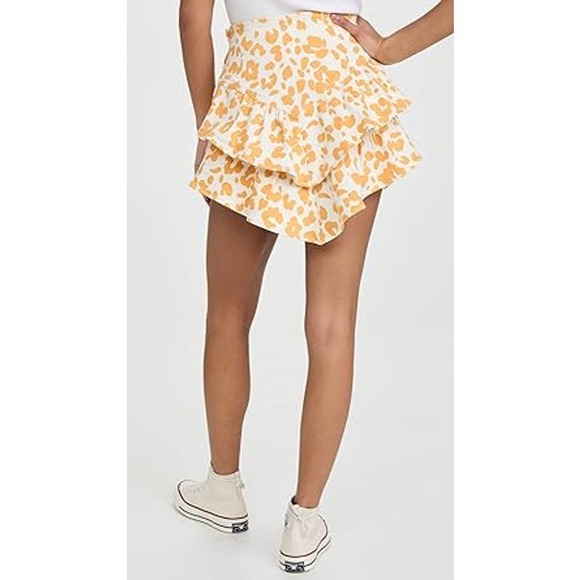 NEW Mother The Ruffle Mini Skirt Skirt Tiered High-Rise Floral Leopard Size 32 - Picture 3 of 11